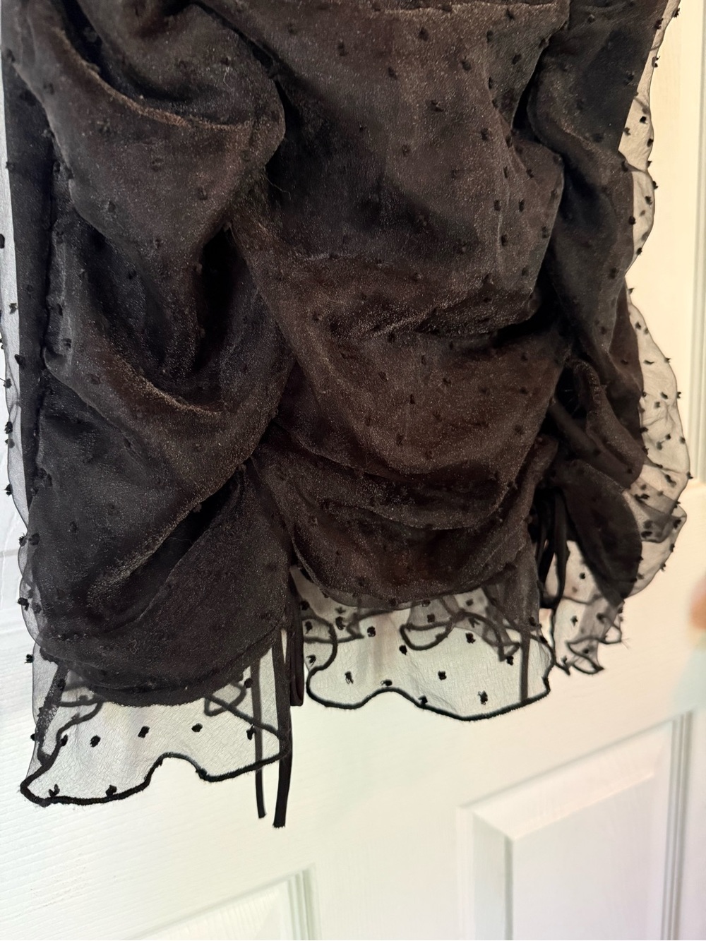 Black Rouched Mesh Mini Dress - Picture 2 of 7